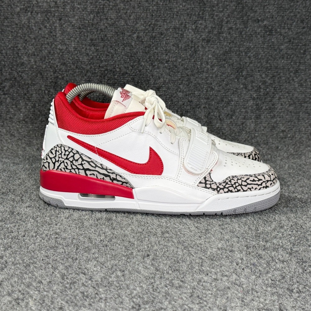 Jordan Legacy 312 Low Shoes Women's 10 White Cement Gym Red Athletic Sneakers